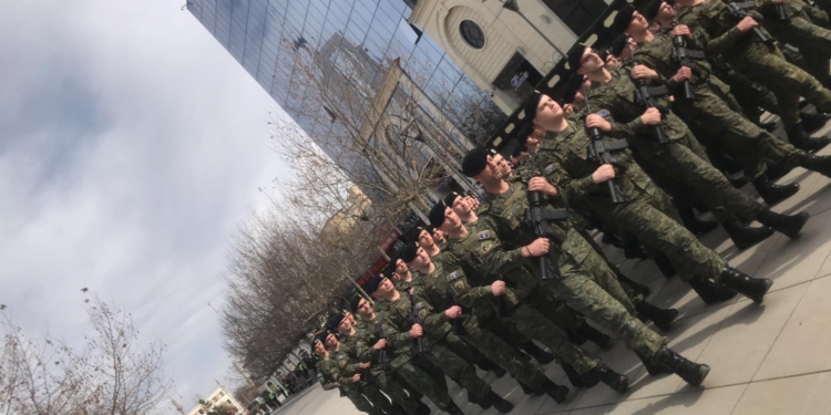 FSK dhe Policia e Kosovës parakalojnë para qytetarëve në 14 vjetorin e pavarësisë
