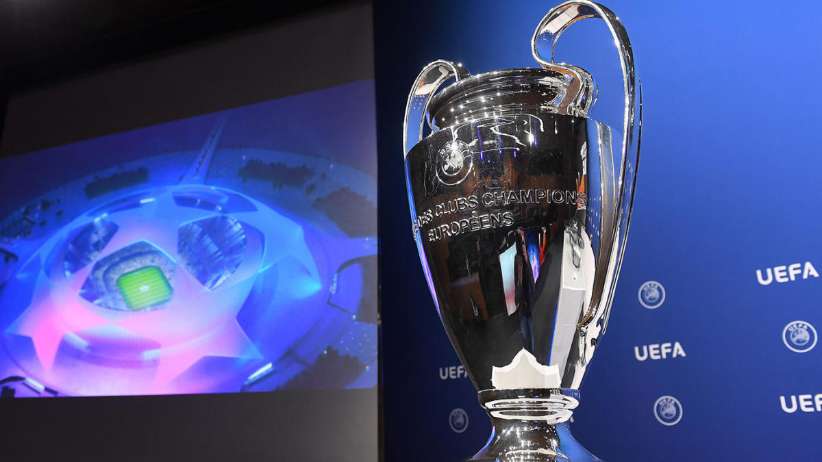 NYON, SWITZERLAND - AUGUST 2: A view of the UEFA Champions League trophy during the UEFA Champions League 2021/22 Play-offs Round draw at the UEFA headquarters, The House of European Football on August 2, 2021, in Nyon, Switzerland. (Photo by Richard Juilliart - UEFA/UEFA via Getty Images)