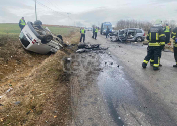 Pamje nga aksidenti në Malishevë ku vdiqën dy persona