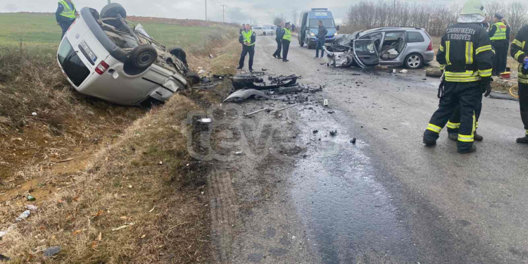 Pamje nga aksidenti në Malishevë ku vdiqën dy persona