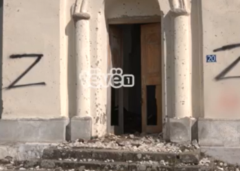 Grafite me simbolin rus “Z” në Kishën e Shtimes