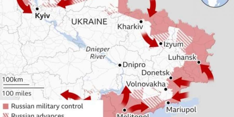 Inteligjenca ushtarake ukrainase: Rusia po synon ta ndajë Ukrainën në dy pjesë