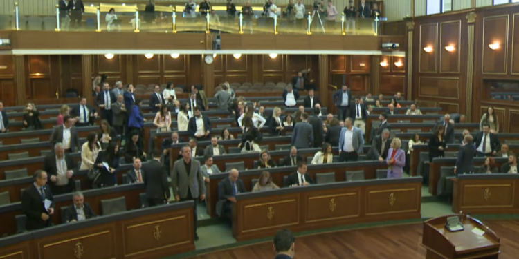 Mes zhurmës e fishkëllimave, Kuvendi shkon në pauzë