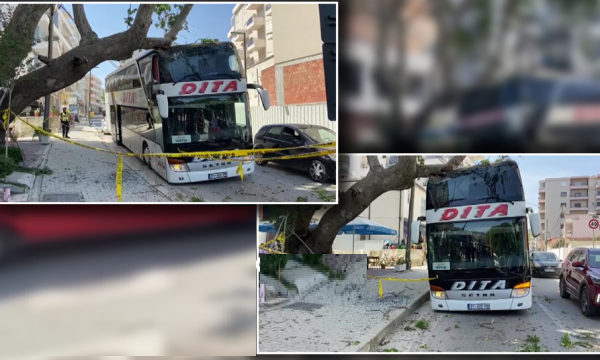 Aksident në Vlorë, autobusi nga Kosova përplaset me një pemë