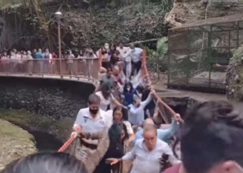 Gjatë ceremonisë hapëse disa zyrtarë ranë në një lumë të Meksikës