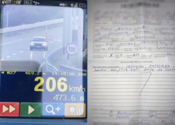 Voziti me shpejtësi 206 km/h, policia gjobit vozitësin me 300 euro