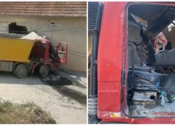 Vdes shoferi i kamionit që goditi një shtëpi në Gjilan, Policia thotë se s’ishte vetaksident