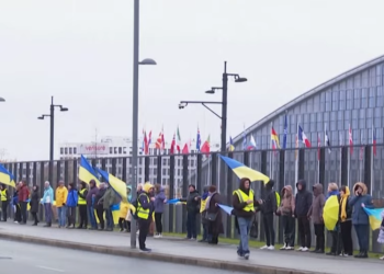 Protestë pro ukrainase para selisë së NATO-s në Bruksel