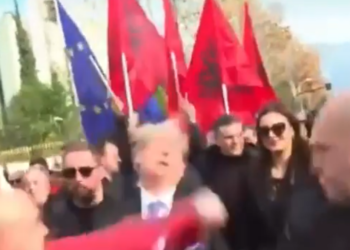 Sali Berisha goditet me grusht në protestë