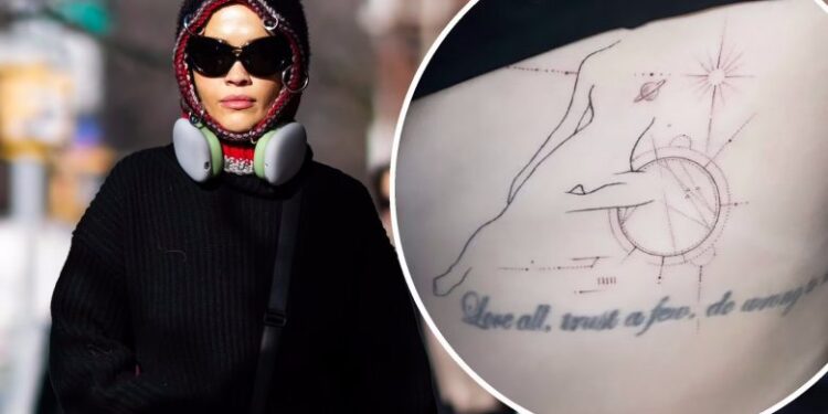Rita Ora shton tatuazhe të reja në trupin e saj