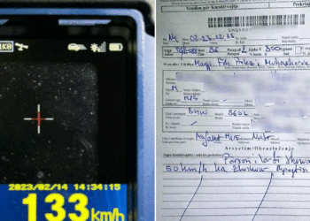 21-vjeçari voziti automjetin 133 km/h më zonën e kufizimit 50, Policia i heq patentë shoferin për tre muaj