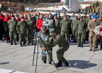 Ushtarak nga Kosova dhe Shqipëria bënë homazhe në kompleksin memorial “Adem Jashari”