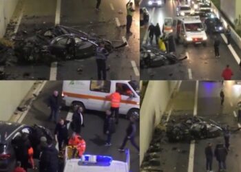 Aksident në Tiranë, makina bie nga mbikalimi, 2 viktima, 4 të plagosur