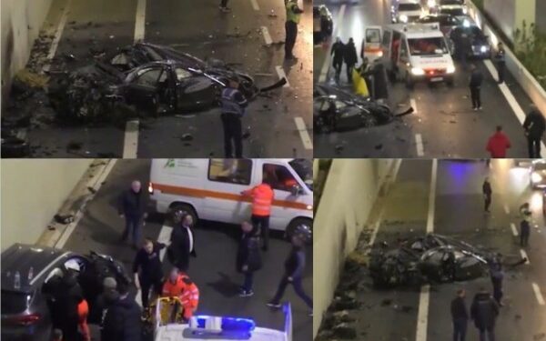 Aksident në Tiranë, makina bie nga mbikalimi, 2 viktima, 4 të plagosur