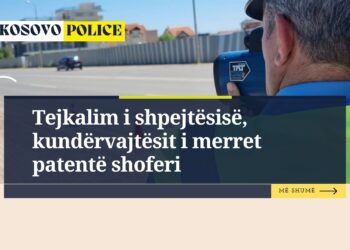 Tejkaloi shpejtësinë, shoferit i merret patentë shoferi dhe gjobitet 300 Euro