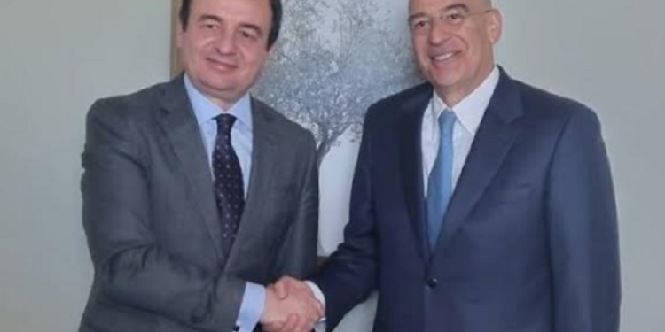 Kurti falënderon ministrin Dendias për përkrahjen e vazhdueshme ndaj Kosovës në proceset integruese