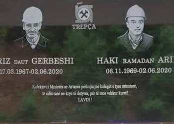 Përkujtohen dy minatorët e Minierës së Artanës që vdiqën para tri vitesh në vendin e punës