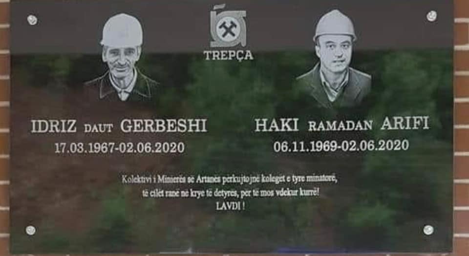 Përkujtohen dy minatorët e Minierës së Artanës që vdiqën para tri vitesh në vendin e punës