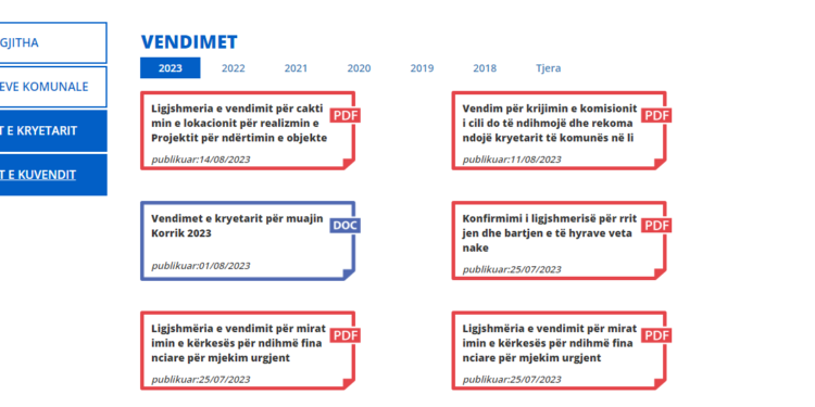 Problemet me web-faqet po ndikojnë në transparencë, Komunat kritikojnë Qeverinë