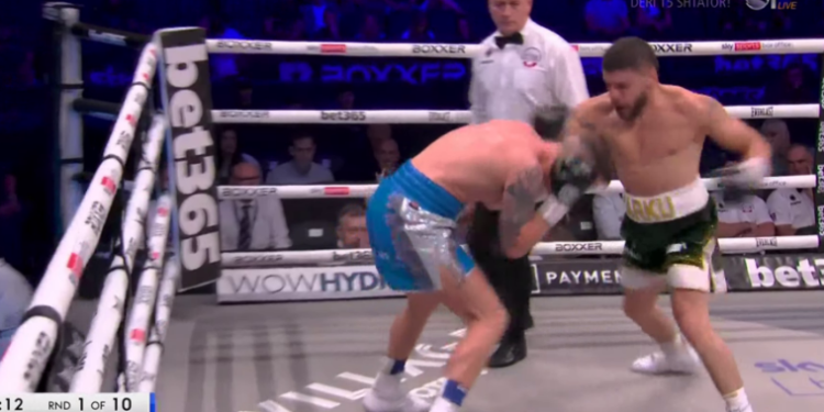 Mjafton vetëm një raund në Manchester, Florian Marku për punë sekondash mposht kundërshtarin irlandez