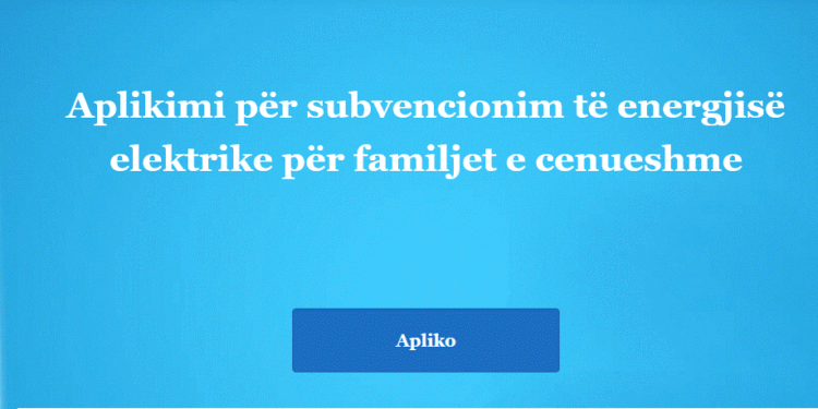 Hapet aplikimi për subvencionim të energjisë elektrike për familjet e cenueshme