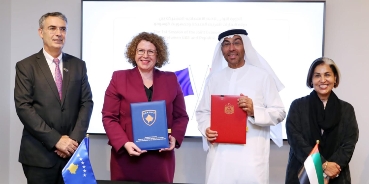 Ministrja Hajdari udhëton në Emiratet e Bashkuara Arabe, takon Ministrin e EBA-së