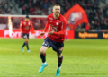 LILLE, FRANCE - MARCH 06: Edon Zhegrova of Lille OSC celebrates after scoring his team's 4th goal during the Ligue 1 Uber Eats match between Lille OSC and Clermont Foot at Stade Pierre Mauroy on March 6, 2022 in Lille, France. (Photo by Sylvain Lefevre/Getty Images)