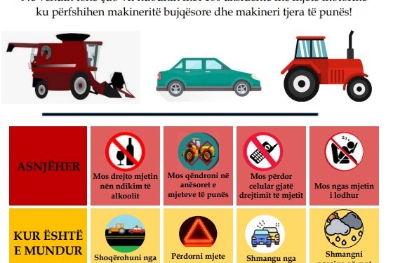 PK-ja: Ç’do vit mbi 100 aksidente me mjete motorike dhe makineri bujqësore