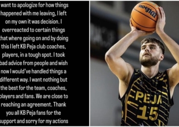 Kërkon falje basketbollisti ‘i zhdukur’ i Pejës