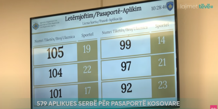 Liberalizimi i vizave rrit në 579 numrin e serbëve që duan të pajisen me pasaportë të Kosovës