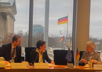 Gërvalla takon kryetaren e Bundestagut gjerman, e informon për situatën e sigurisë në veri