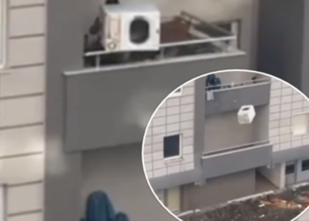 Qytetari hedh lavatriçen nga ballkoni i banesës në Lakrishtë – Video