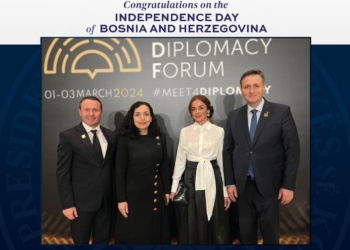 Osmani uron presidentin e Bosnjës për Ditën e Pavarësisë