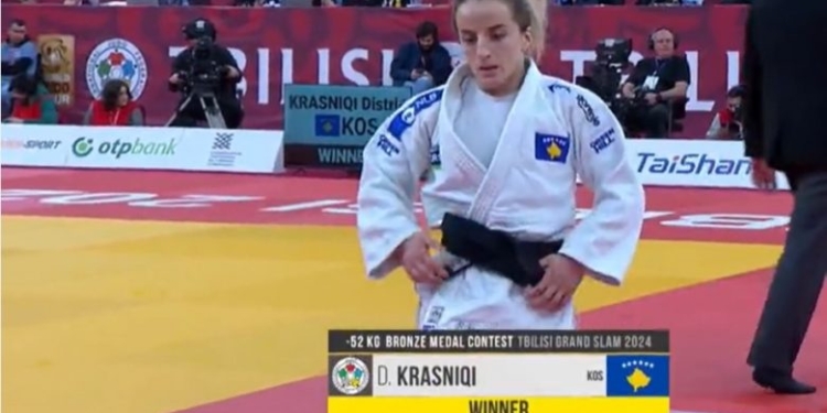 Distria Krasniqi fiton medalje të bronztë në Grand Slamin e Tbilisit