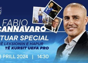Kampioni i Botës & fituesi i Topit të Artë, Fabio Cannavaro, i ftuar special në kursin e FSHF-së për licencën e trajnerit “UEFA PRO”