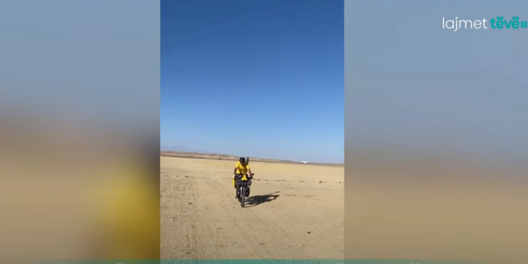 Pas 42 ditësh, shkupjani me biçikletë arrin në Qabe