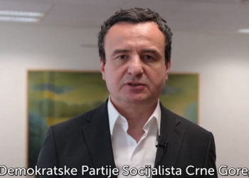 Kurti me mesazh përkrahës për partinë e Gjukanoviqit në prag të konferencës zgjedhore