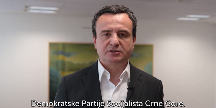 Kurti me mesazh përkrahës për partinë e Gjukanoviqit në prag të konferencës zgjedhore