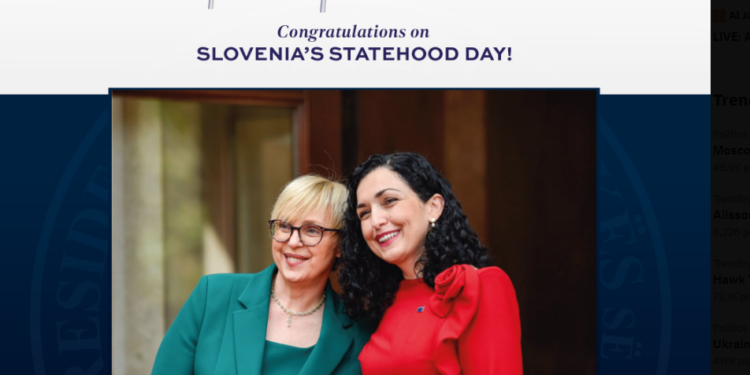 Osmani thotë se Sllovenia është mbështetëse e fortë e Kosovës për rrugën euroatlantike