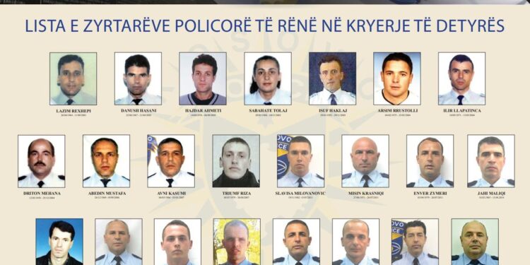 Sindikata e PK-së publikon emrat dhe fotografitë e policëve të rënë në detyrë gjatë viteve