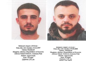 Policia kërkon nga qytetarët ndihmë për lokalizimin e vendodhjes së dy personave të dyshuar për tentim vrasje