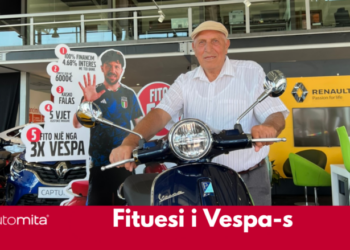 Ky është fituesi i parë i skuterit Vespa nga Auto Mita, a do të jeni ju fituesi i radhës?