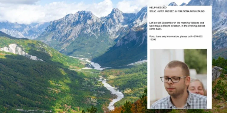 Zhduket turisti lituanez në Alpet Shqiptare, kërkimet po përqendrohen në shtegun Valbonë – Theth