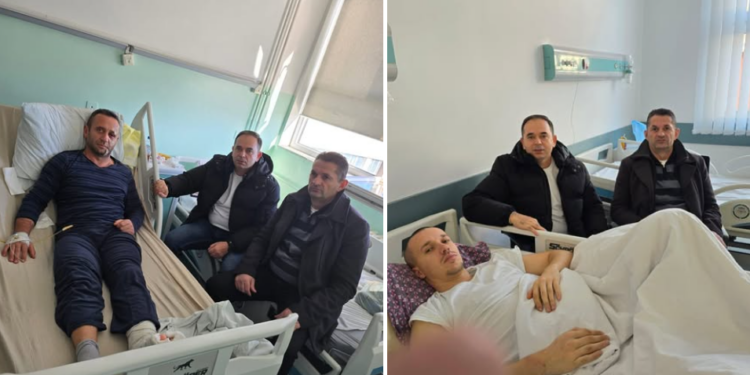 Sindikata i viziton në spital policët që u vetëaksidentuan në Zveçan