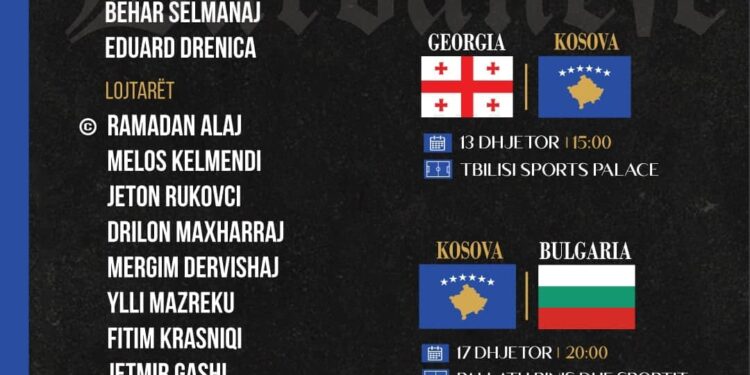 Futsall, Kosova publikon listën për duelet kualifikuese