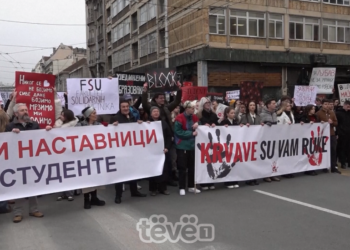 Studentët “vërshojnë” Beogradin – Protesta masive kundër regjimit të Vuçiqit