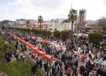 Qytetarë të shumtë në Elbasan për të festuar Ditën e Verës
