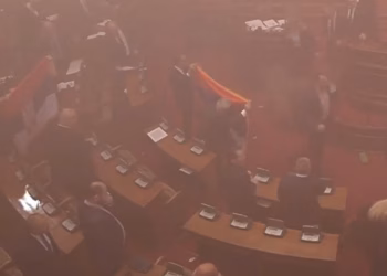 Deputetja serbe goditet me shishe në kokë