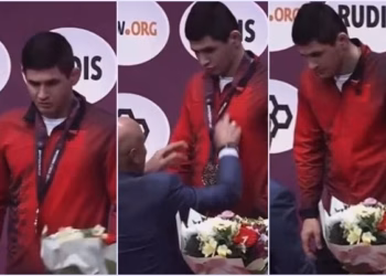 Presidenti i Federatës ruse e shtyn dhe e quan tradhtar mundësin që përfaqëson Shqipërinë (VIDEO)