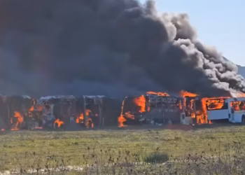 Zjarr në një zonë parkimi autobusësh në Durrës, s’raportohet për të lënduar